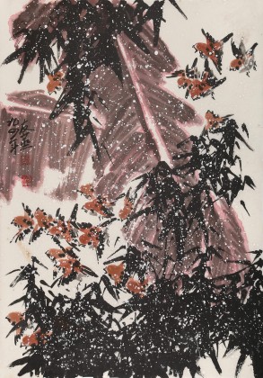 鄒友蒸 《雀趣》 已故山野派繪畫(huà)大家