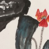 王永剛 四尺《荷塘鵝戲圖》 國家一級美術(shù)師（詢價）