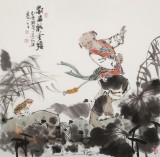 連紅武 四尺斗方《劉海戲金蟾》 徐悲鴻畫院華北分院副院長(zhǎng)