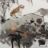 連紅武 四尺斗方《劉海戲金蟾》 徐悲鴻畫院華北分院副院長(zhǎng)