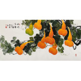 【已售】黃藝 四尺《福祿滿堂》 吉祥家居風水畫