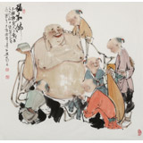 連紅武 四尺斗方《彌勒佛》 徐悲鴻畫院華北分院副院長