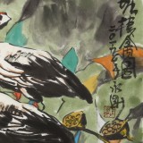 王永剛 三尺斗方《荷塘棲禽圖》 78歲國(guó)家一級(jí)美術(shù)師
