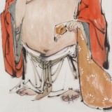 【已售】連紅武 四尺三開《笑口常開》 徐悲鴻畫院華北分院副院長