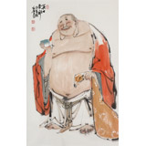 【已售】連紅武 四尺三開《笑口常開》 徐悲鴻畫院華北分院副院長