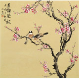 【已售】皇甫小喜 四尺斗方《喜鵲登枝》 河南著名花鳥畫家