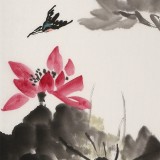 庾超然 四尺三開《出淤泥而不染》 黃鶴樓書畫院院長