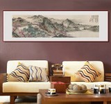 吳顯剛 六尺對(duì)開《春江泛舟》貴州七星關(guān)美協(xié)主席