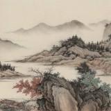 吳顯剛六尺對開《落日松風圖》貴州七星關(guān)美協(xié)主席