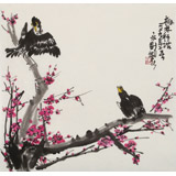 王永剛 三尺斗方《梅林私語》 78歲國家一級美術(shù)師