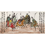 王永剛 四尺《唐女馬球圖》 78歲國家一級美術(shù)