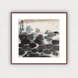 王永剛 三尺斗方《荷風(fēng)悠遠(yuǎn)》 78歲國家一級(jí)美術(shù)師