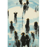 王永剛 《力爭上游》 78歲國家一級美術師