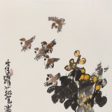 王永剛 三尺《雀躍琵琶滿林香》 78歲國家一級美術(shù)師