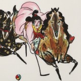 王永剛 四尺《唐女馬球圖》 78歲國家一級美術(shù)