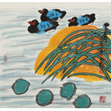 王永剛 三尺斗方《荷塘情趣》 78歲國(guó)家一級(jí)美術(shù)師