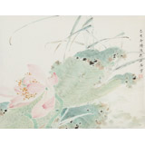 覃得住 工筆畫《荷香圖》 千竹書院成員 師從方嚴(yán)