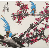 王永剛 三尺斗方《喜上梅梢》 國家一級美術(shù)師（詢價）