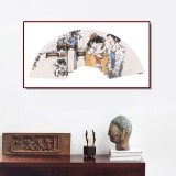 【已售】于明  扇面《清幽圖》 中美協(xié)會員 潛力收藏