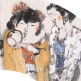 【已售】于明  扇面《清幽圖》 中美協(xié)會員 潛力收藏