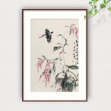 【已售】陳薪名《花穗迎秋結(jié)晚紅》中美協(xié)會員 第六屆全國花鳥畫展金獎獲得者