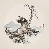 【已售】鄒本財(cái) 團(tuán)扇《遠(yuǎn)瞻圖》 公主嶺市美協(xié)常務(wù)副主席