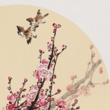 【已售】鄒本財 團(tuán)扇《迎春圖》 公主嶺市美協(xié)常務(wù)副主席