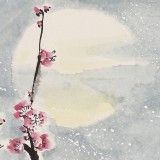 【已售】鄒本財 團扇《雪中情》 公主嶺市美協(xié)常務(wù)副主席