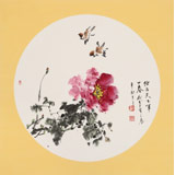 鄒本財(cái) 團(tuán)扇《獨(dú)占天下第一春》 公主嶺市美協(xié)常務(wù)副主席