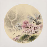 【已售】鄒本財(cái) 團(tuán)扇《人勤春早》 公主嶺市美協(xié)常務(wù)副主席