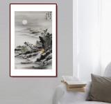 劉金河 四尺三開《月在浮云淺處明》 中美協(xié)會員 （詢價）