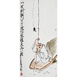 【已售】王永剛 三尺《何愁鯉魚(yú)不上鉤》 78歲國(guó)家一級(jí)美術(shù)師