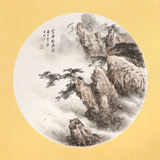 鄒本財(cái) 團(tuán)扇《云海松濤圖》 公主嶺市美協(xié)常務(wù)副主席