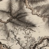 吳顯剛六尺對開《歲寒三友》貴州七星關美協(xié)主席