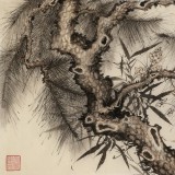 吳顯剛六尺對開《歲寒三友》貴州七星關美協(xié)主席