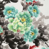 王寶欽 四尺《富貴有余》當(dāng)代花鳥(niǎo)牡丹畫(huà)名家（詢價(jià)）