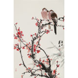 【已售】陳薪名《梅開(kāi)五福》中美協(xié)會(huì)員 第六屆全國(guó)花鳥(niǎo)畫展金獎(jiǎng)獲得者