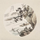 鄒本財(cái) 團(tuán)扇《疾風(fēng)歸舟》 公主嶺市美協(xié)常務(wù)副主席