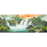 【已售】吳東 小六尺《寶地生金》 著名易經(jīng)風水畫家