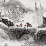 名家趙金鸰太行雪村系列之四尺《瑞雪》(詢(xún)價(jià))