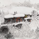 名家趙金鸰太行雪村系列之四尺《瑞雪》(詢(xún)價(jià))