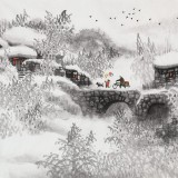 名家趙金鸰太行雪村系列之四尺《瑞雪》(詢(xún)價(jià))
