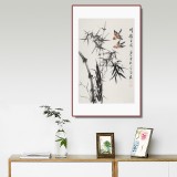 何華賢 四尺三開(kāi)《竹報(bào)平安》 潁淮書(shū)畫(huà)名家