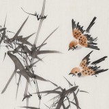 何華賢 四尺三開(kāi)《竹報(bào)平安》 潁淮書(shū)畫(huà)名家