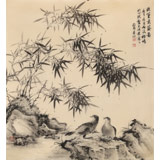 吳顯剛 六尺斗方《幽篁垂蔭圖》 貴州七星關(guān)美協(xié)主席