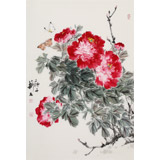 【已售】陳薪名 四尺三開《花開富貴》 中美協(xié)會員 第六屆全國花鳥畫展金獎獲得者