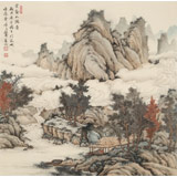 吳顯剛 四尺斗方《云壑山隱圖》 貴州七星關(guān)美協(xié)主席