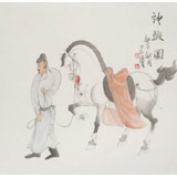 曹建濤 四尺斗方《神駿圖》 獨具特色水墨人物畫家（詢價）