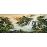 【已售】楊銘昌 小八尺《源遠(yuǎn)流長(zhǎng)》 安徽山水畫(huà)研究協(xié)會(huì)理事