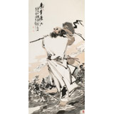 【已售】連紅武 四尺《達(dá)摩渡江》 徐悲鴻畫院華北分院副院長